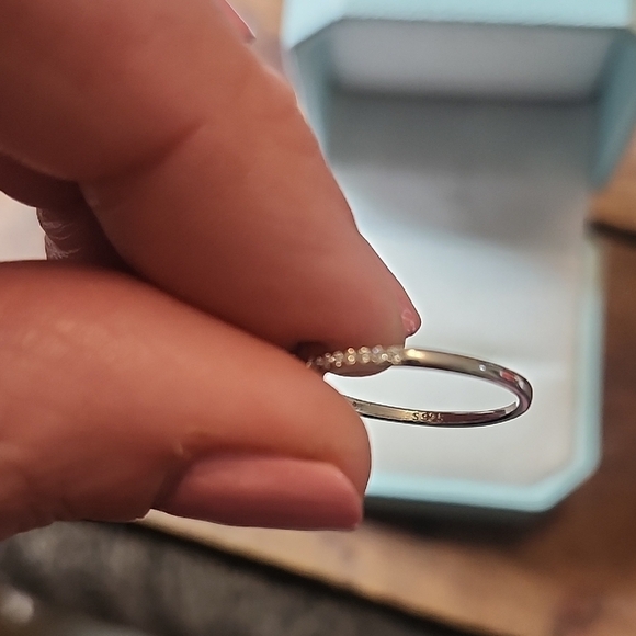 Elegant Silver Ring with Diamond Accents - Picture 6 of 6